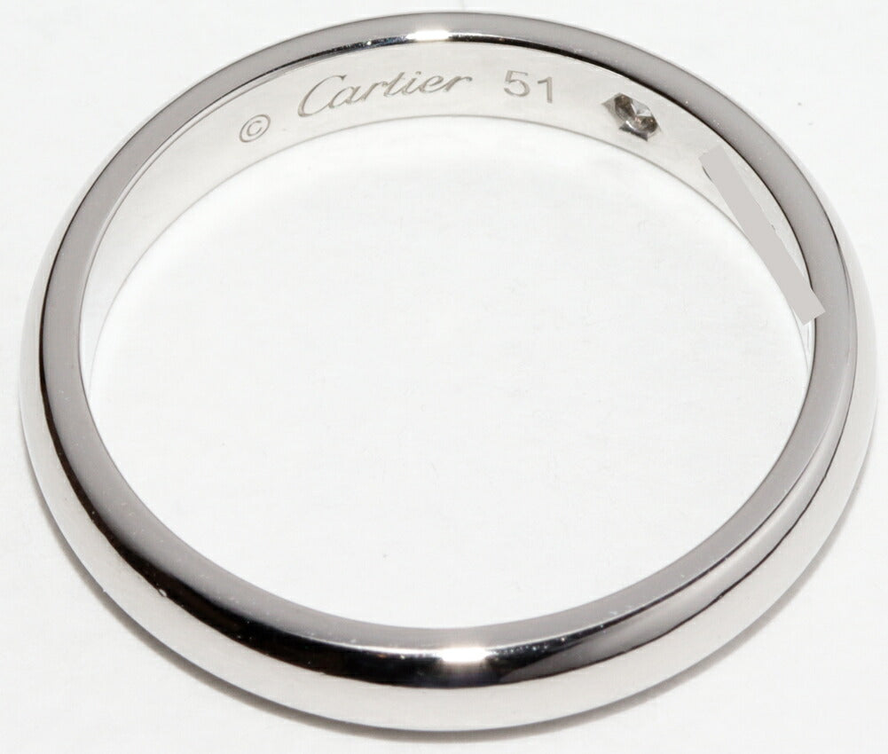 Cartier C De Cartier Platinum Diamond Ring – inside band