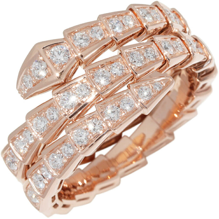 Bulgari Serpenti Viper Size 2XL 18K Rose Gold Diamond Ring – front view