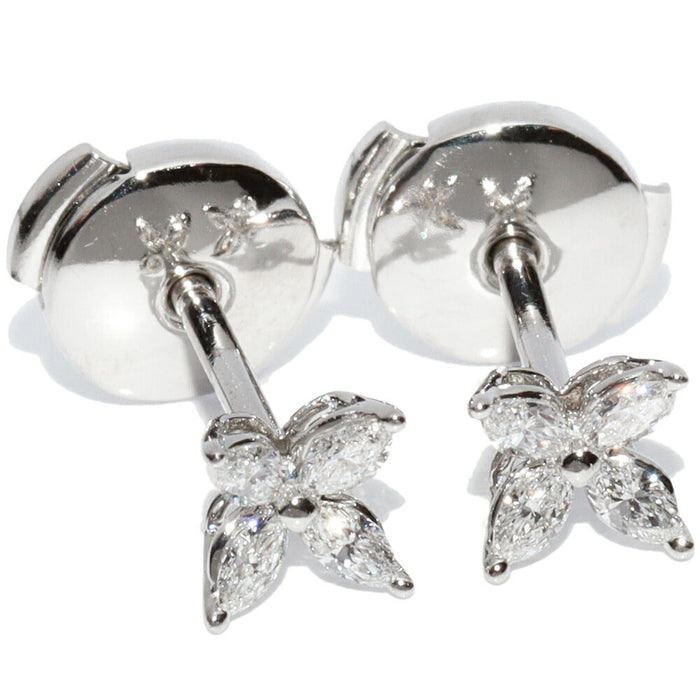 Tiffany & Co. Victoria Platinum Diamond Earrings – front view