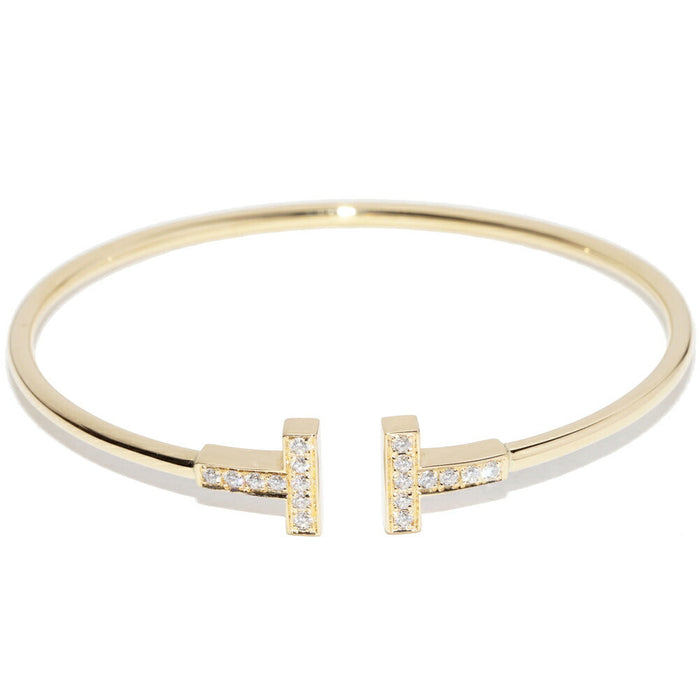 Tiffany & Co. T Wire 18K Yellow Gold Diamond Bracelet – front view