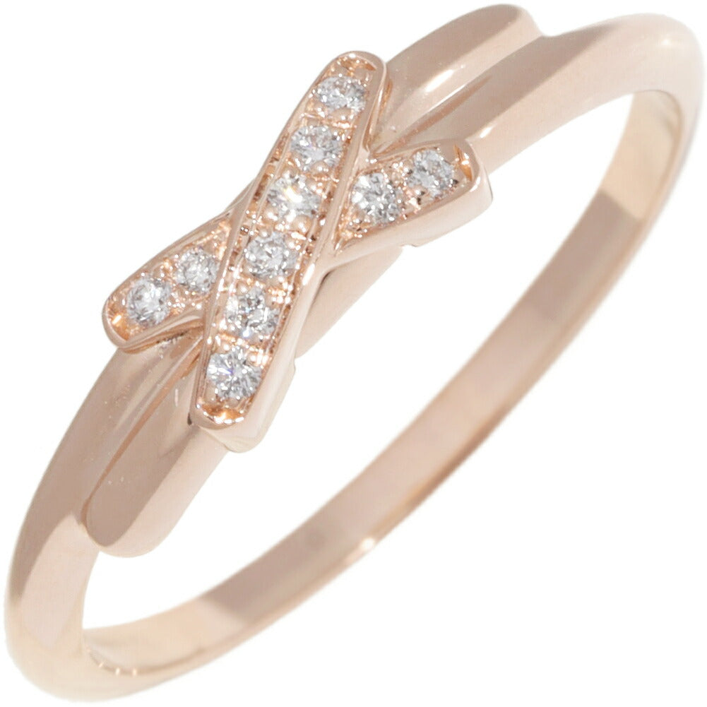 Chaumet Jeux de Liens 18K Rose Gold Diamond Ring – front view