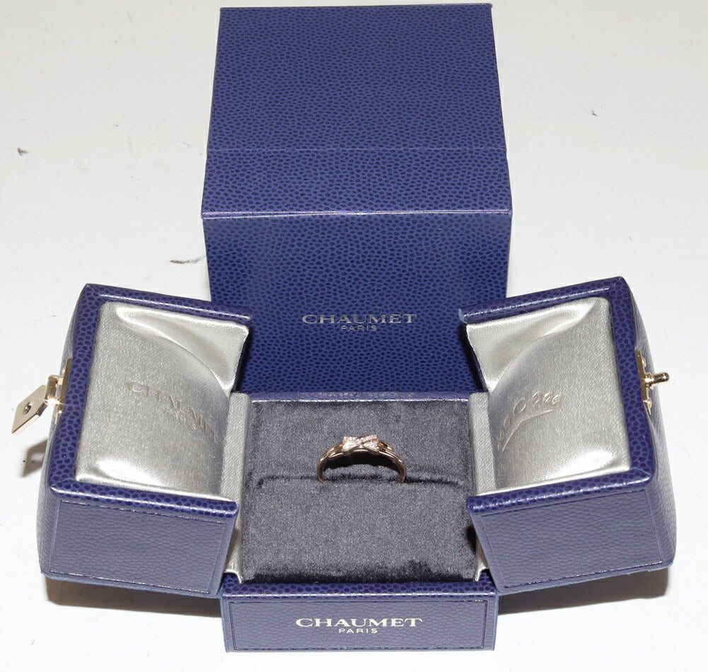 Chaumet Jeux de Liens 18K Rose Gold Diamond Ring – top view