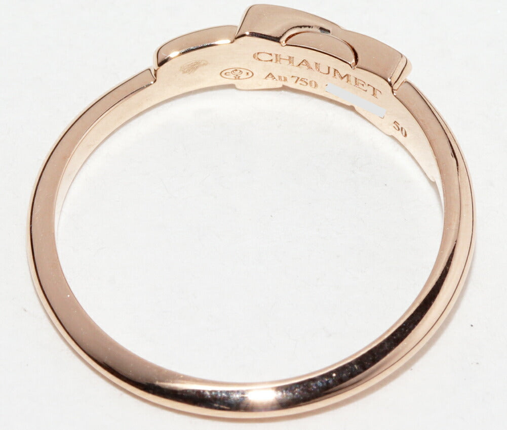 Chaumet Jeux de Liens 18K Rose Gold Diamond Ring – inside band