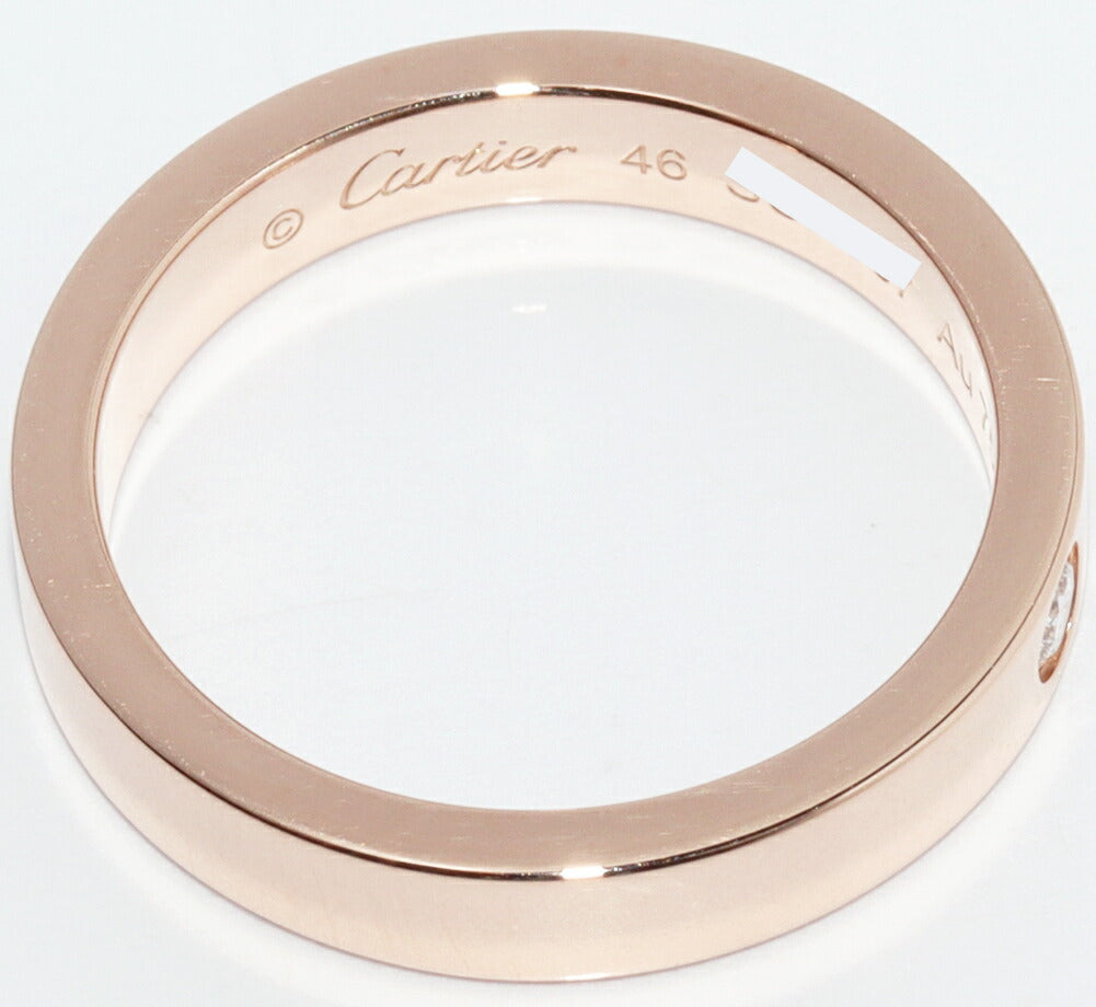Cartier C De Cartier 18K Rose Gold Diamond Ring – inside band