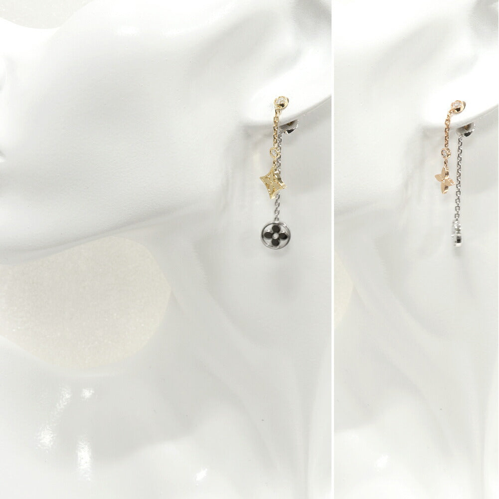 Louis Vuitton Monogram Idylle Three 18K Yellow Gold Diamond Earrings – detail view