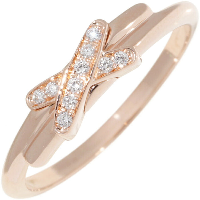 Chaumet Jeux de Liens 18K Rose Gold Diamond Ring – front view