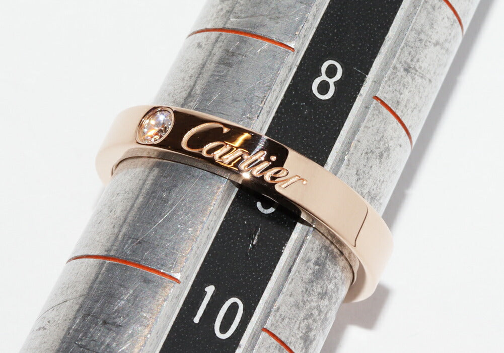 Cartier C de Cartier Engraved 18K Rose Gold Diamond Ring – side view