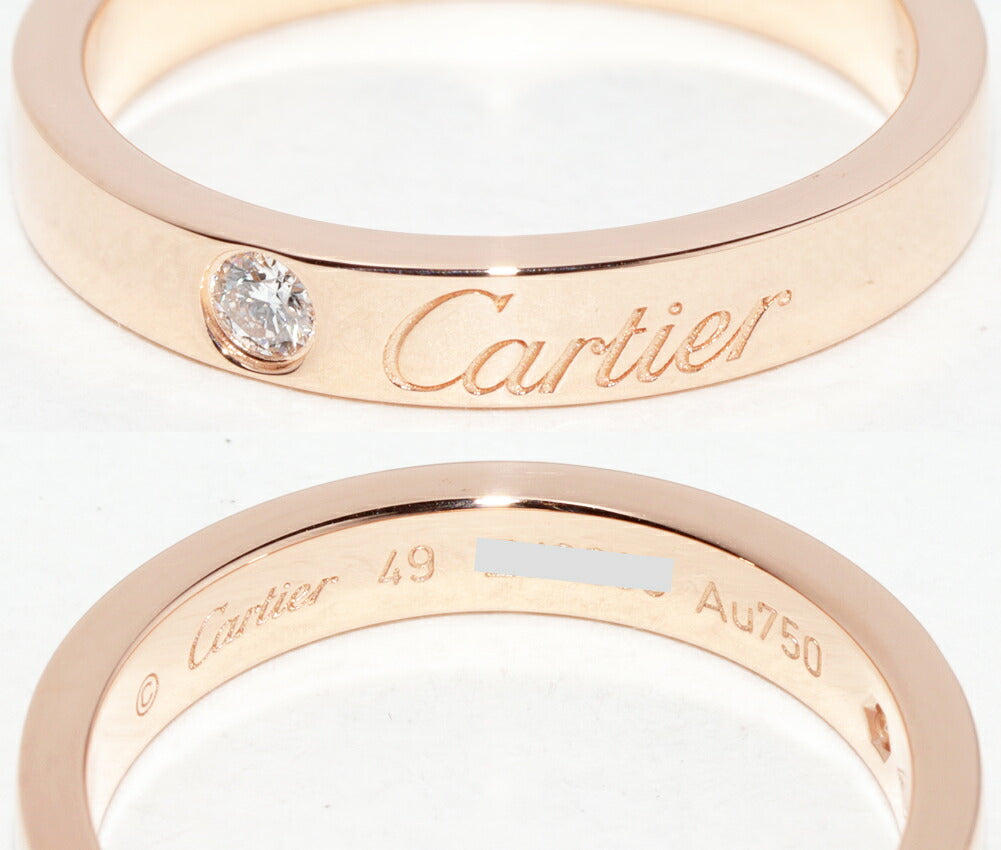 Cartier C de Cartier Engraved 18K Rose Gold Diamond Ring – packaging