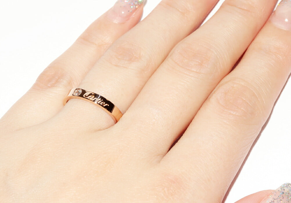Cartier C de Cartier Engraved 18K Rose Gold Diamond Ring – alternate view