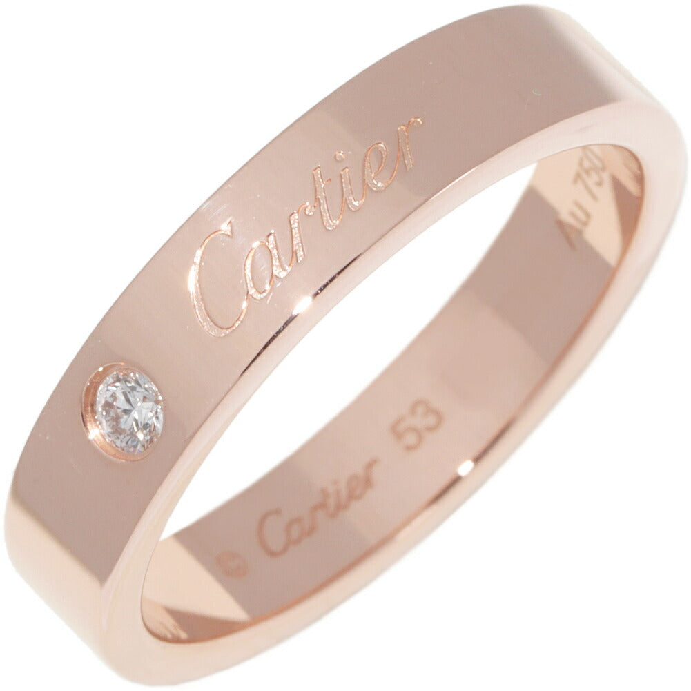 Cartier C de Cartier 18K Rose Gold Diamond Ring – front view