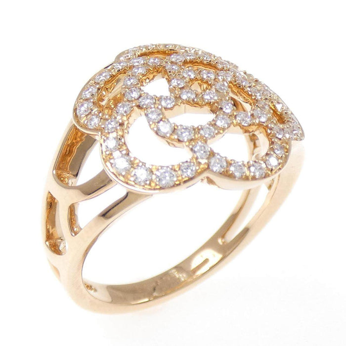 Chanel Camelia 18K Rose Gold Diamond Ring – front view