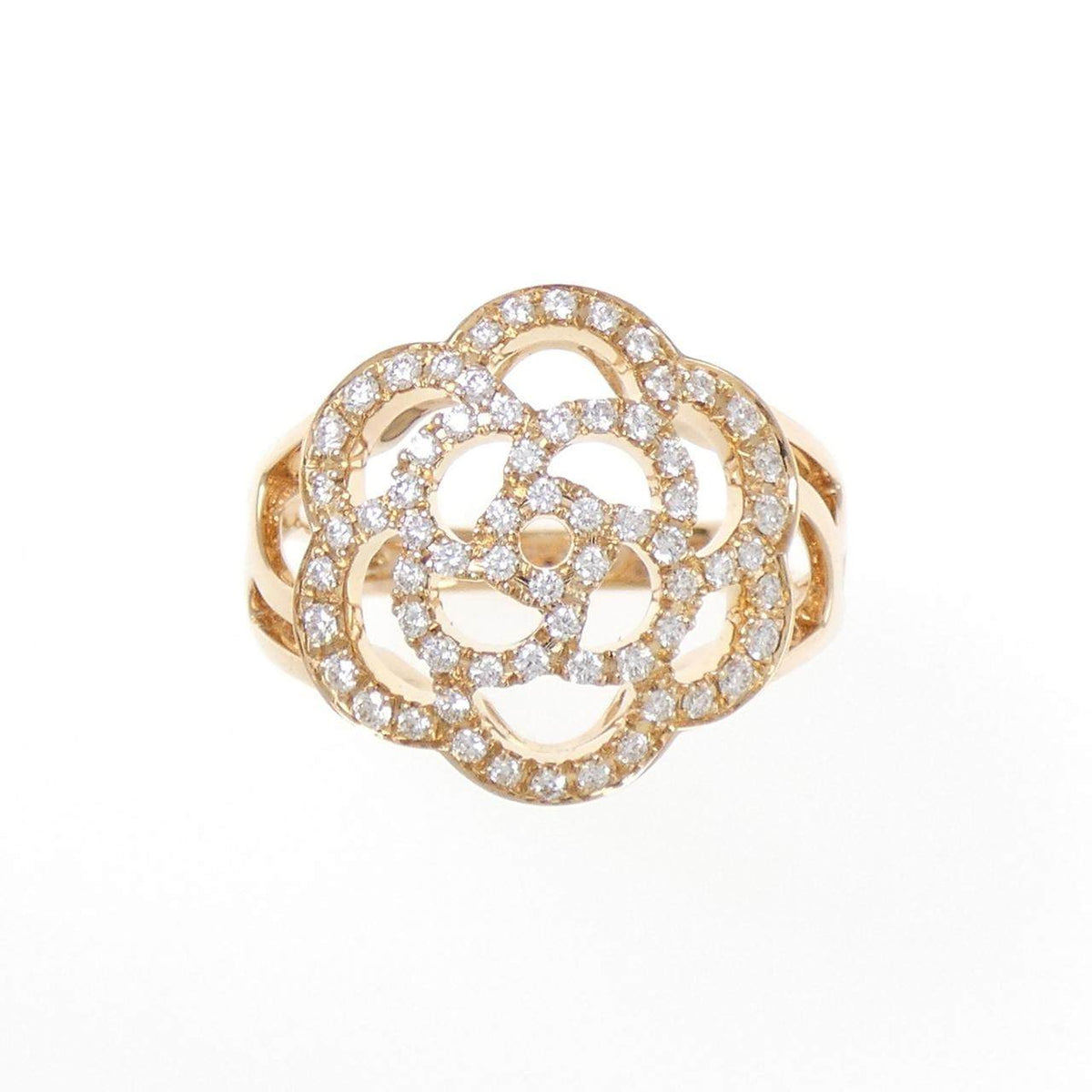 Chanel Camelia 18K Rose Gold Diamond Ring – side view