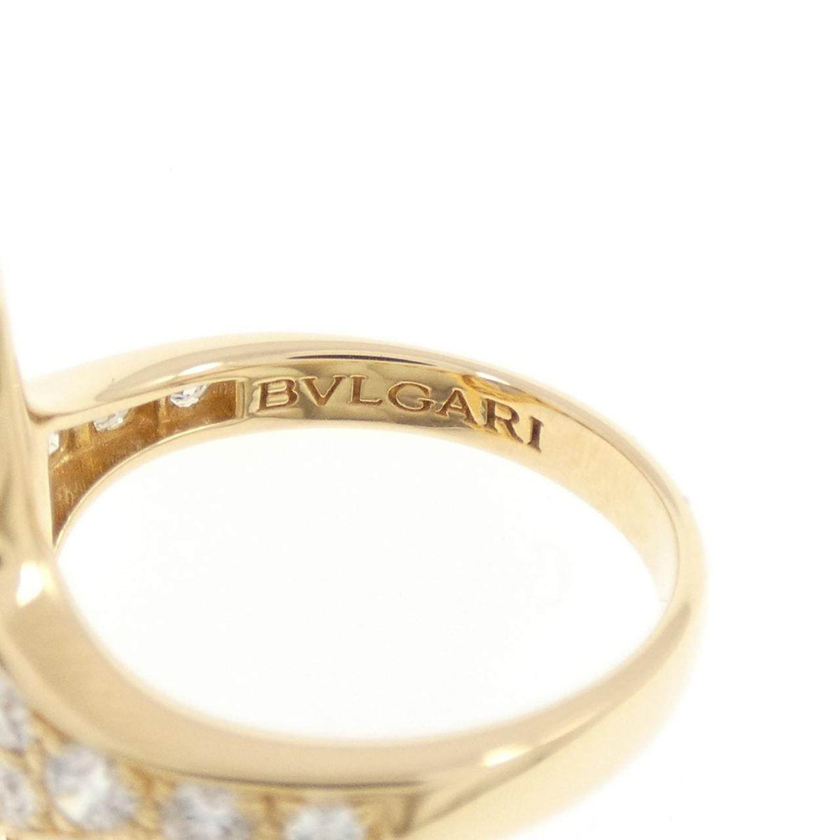 Bulgari Elysia 18K Yellow Gold Diamond Amethyst Ring – inside band