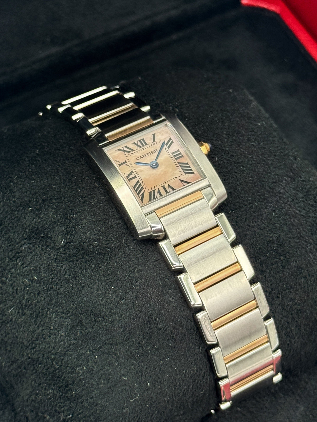 Cartier Tank Française 20mm W51027Q4 Two-Tone Mother of Pearl Dial – on the wrist