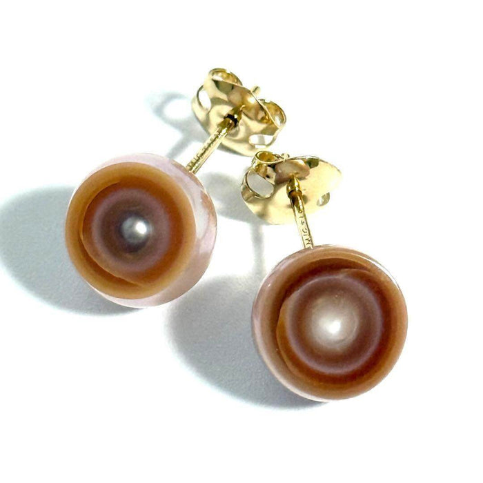 Tasaki Sliced 18K Yellow Gold Pearl Earrings – front view