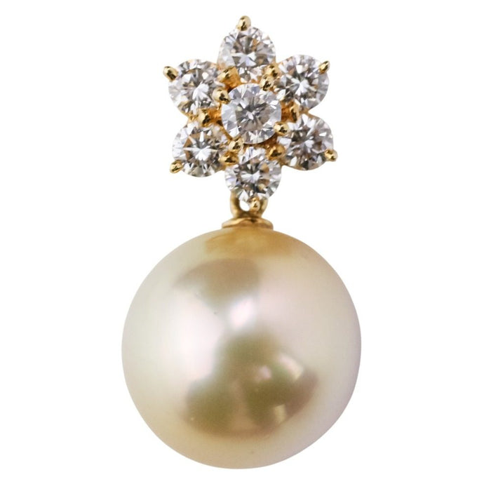 Tasaki Golden 18K Yellow Gold Pearl Pendant – front view