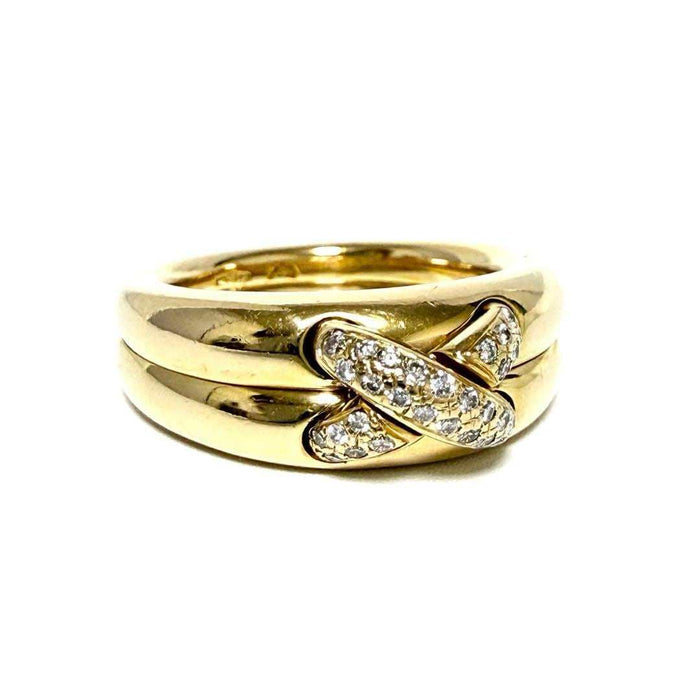 Chaumet Jeux de Liens 18K Yellow Gold Diamond Ring – front view