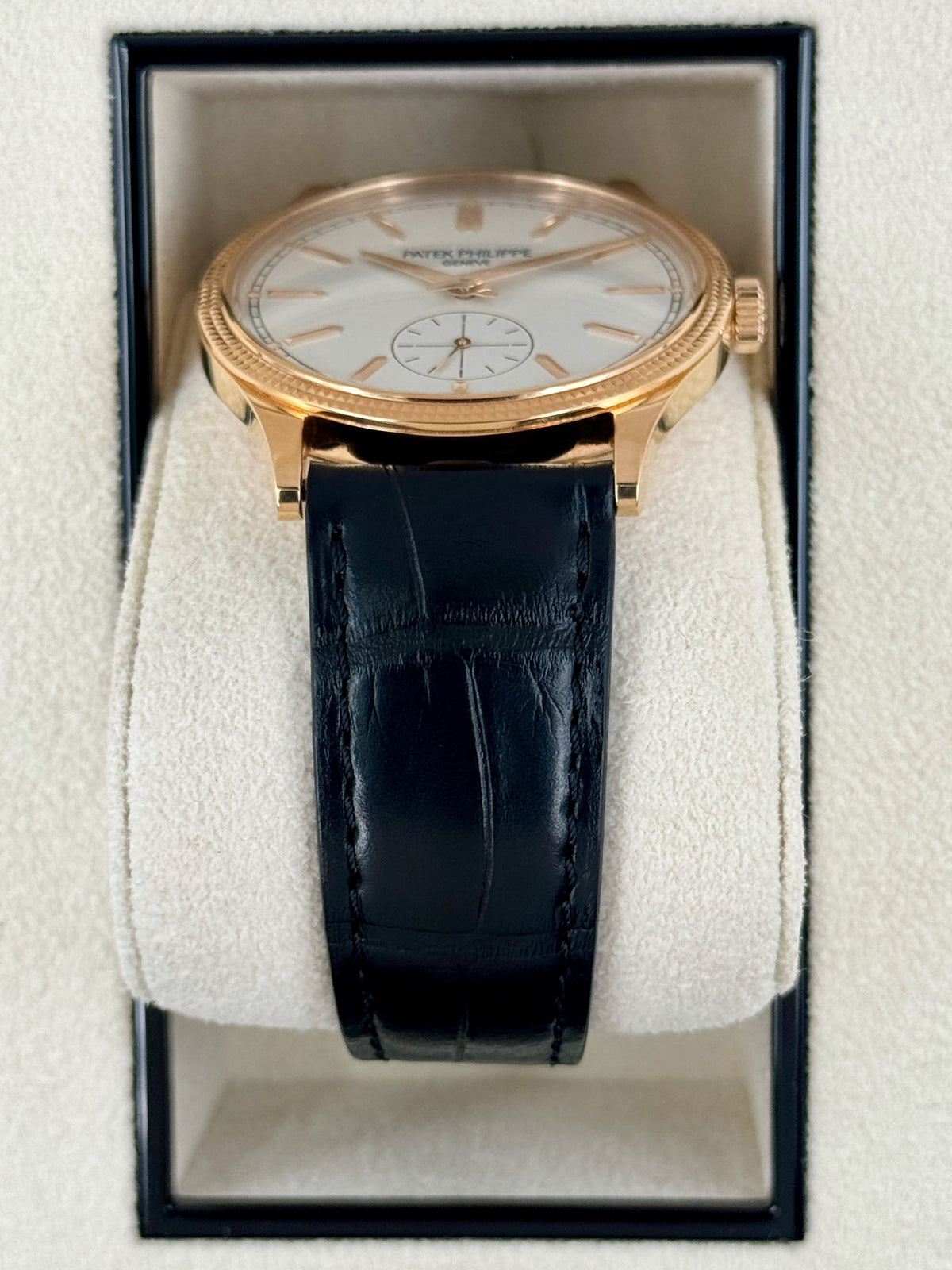 Patek Philippe Calatrava 40mm 6119R Rose Gold White Dial – side view