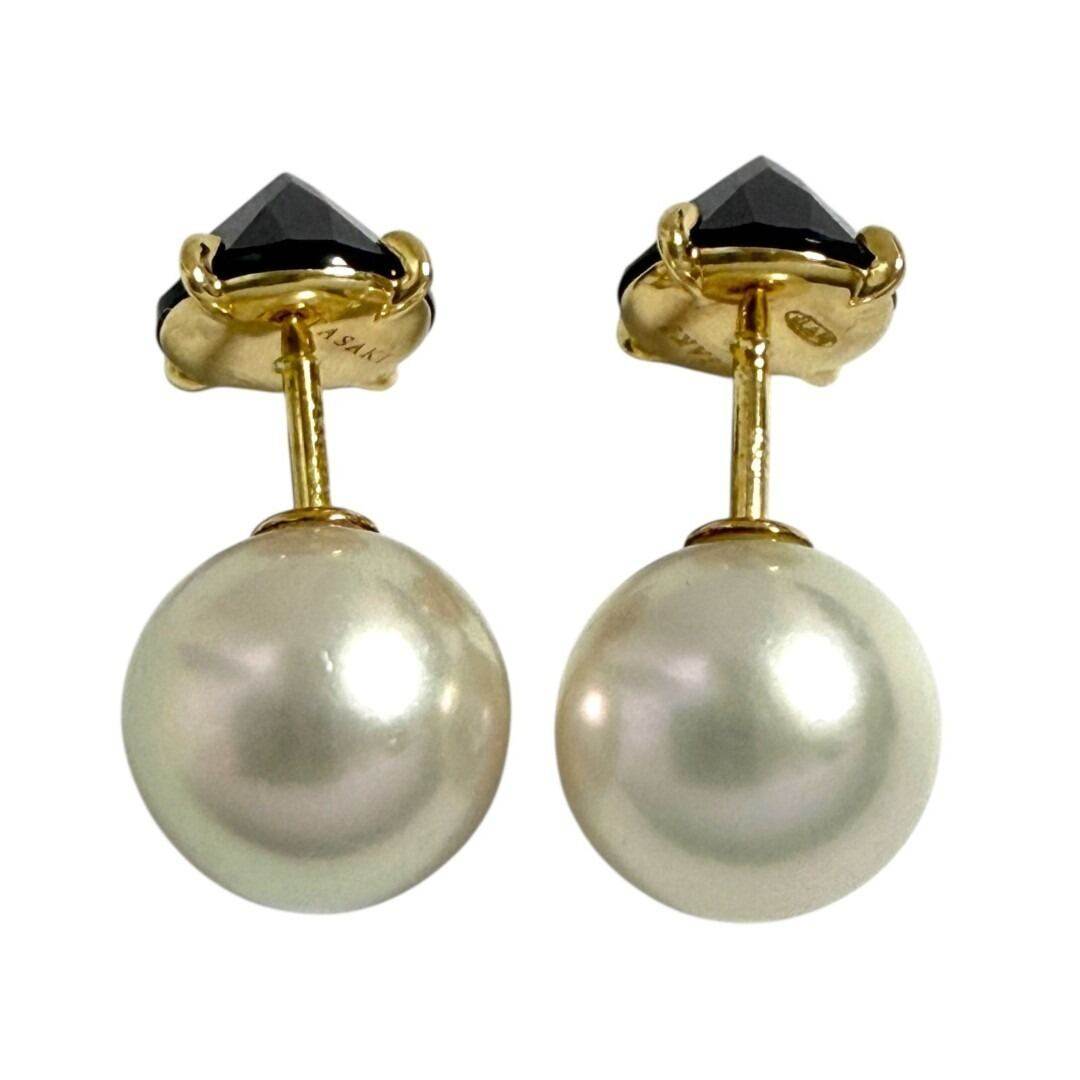 Tasaki Refined Rebellion 18K Yellow Gold Pearl Earrings – side view