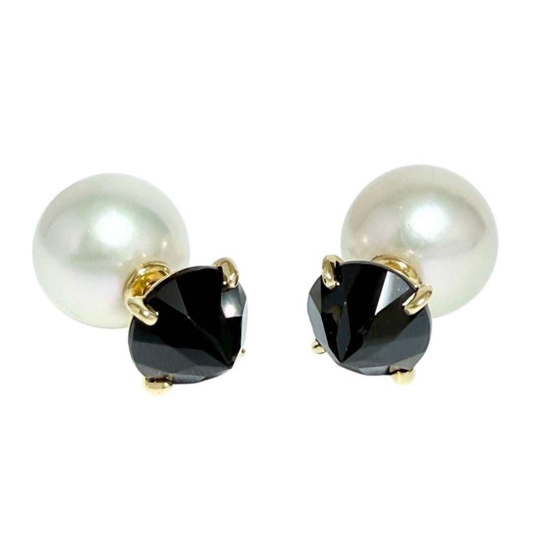 Tasaki Refined Rebellion 18K Yellow Gold Pearl Earrings – back and fastening
