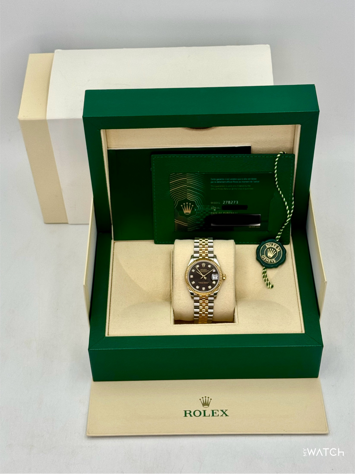 Rolex Datejust 31mm 278273 Two-Tone Jubilee Dark Grey Diamond Dial – image 9