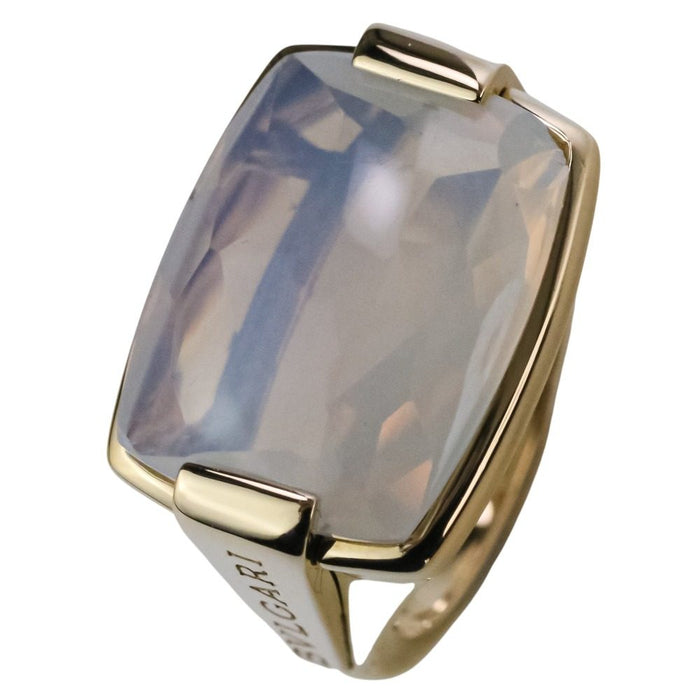 Bulgari Allegra Milky Quartz 18K Yellow Gold Ring – front view