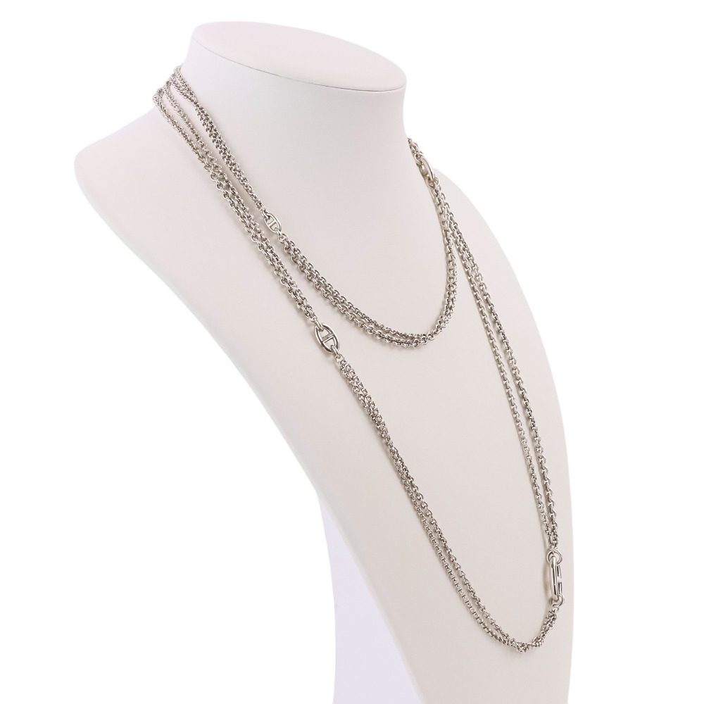 Hermès New Farandole Chaîne d'Ancre Sterling Silver Long Necklace – pendant detail