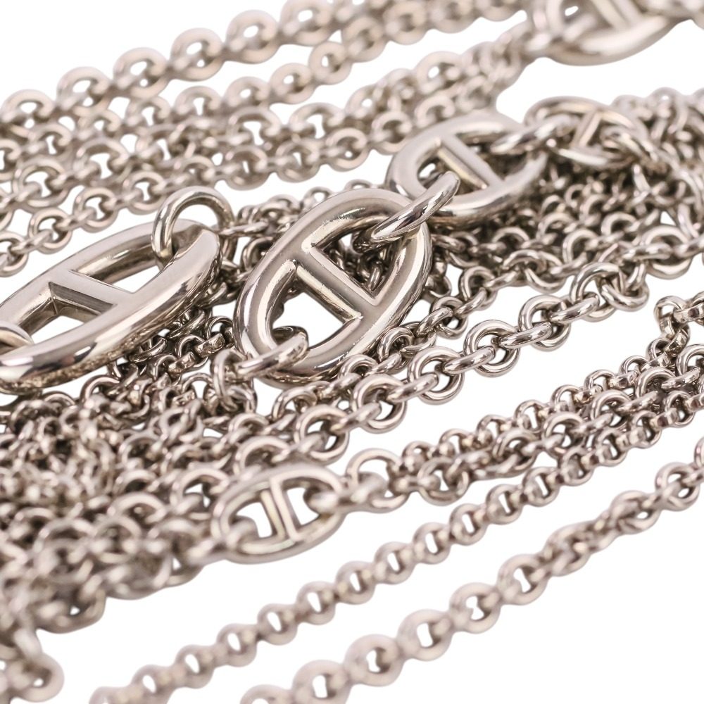 Hermès New Farandole Chaîne d'Ancre Sterling Silver Long Necklace – full length