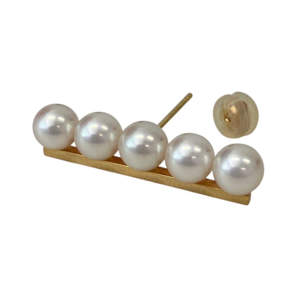 Tasaki Balance Plus 18K Yellow Gold Akoya Pearl Earrings – back and fastening