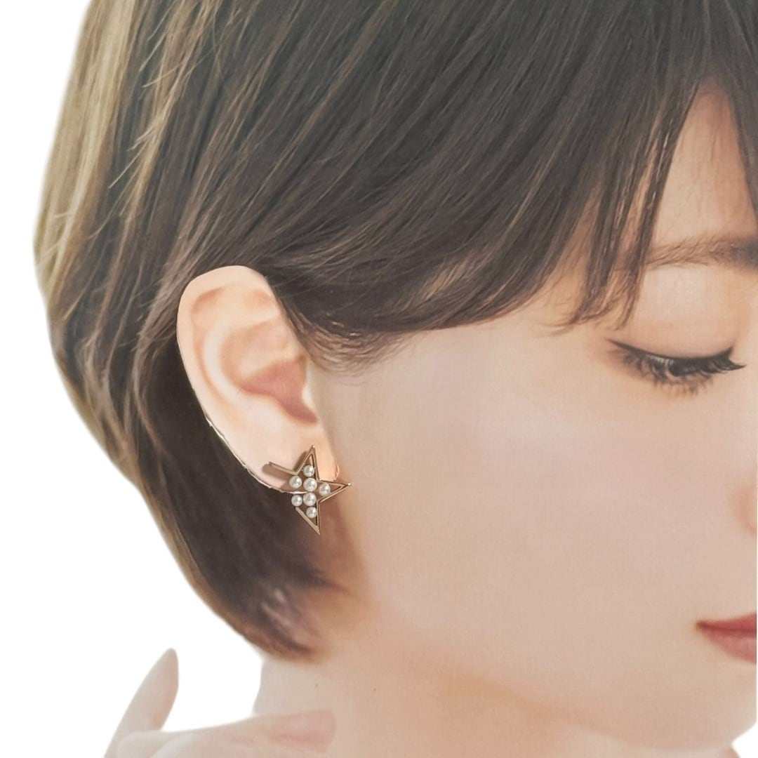 Tasaki Abstract Star 18K Rose Gold Pearl Earrings – image 10