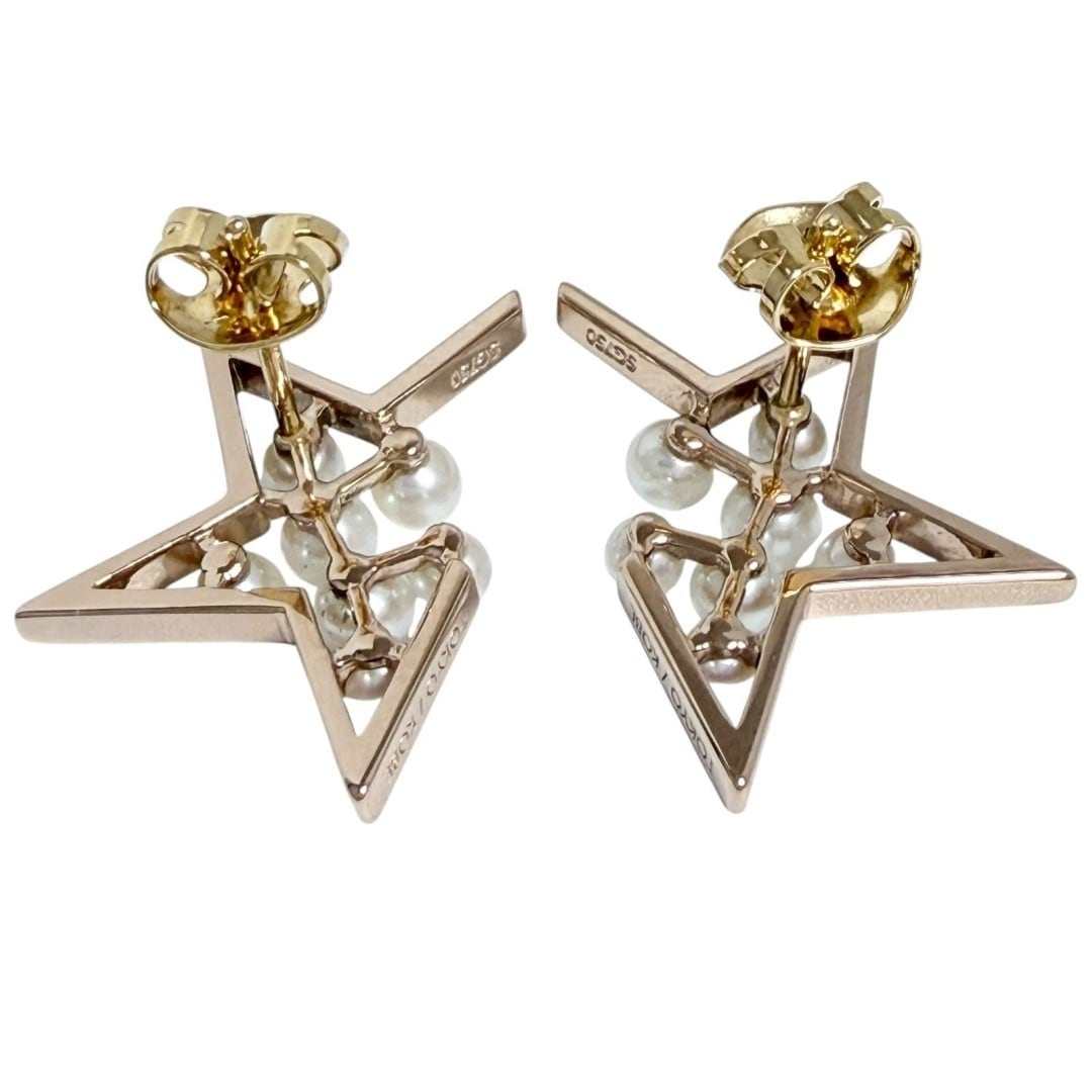 Tasaki Abstract Star 18K Rose Gold Pearl Earrings – detail view