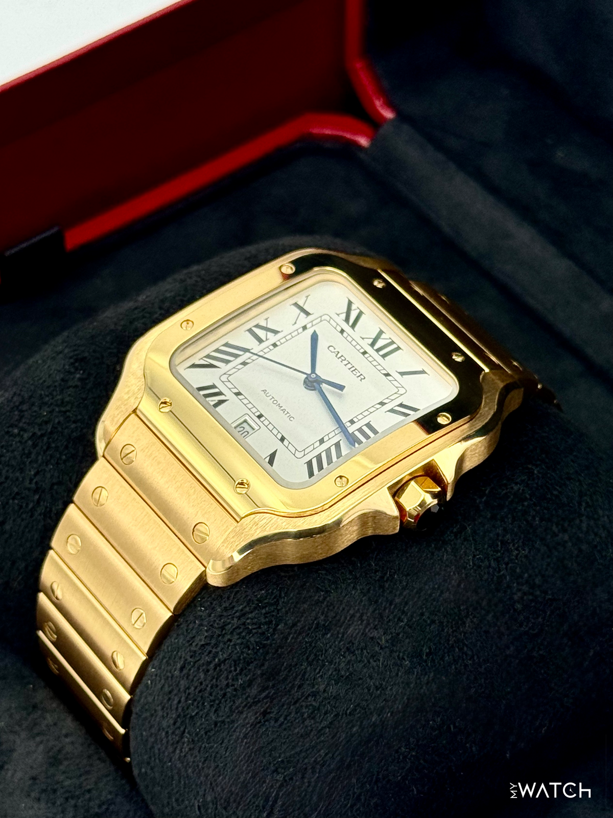 Santos de Cartier 39.8mm WGSA0029 Yellow Gold White Dial – case back