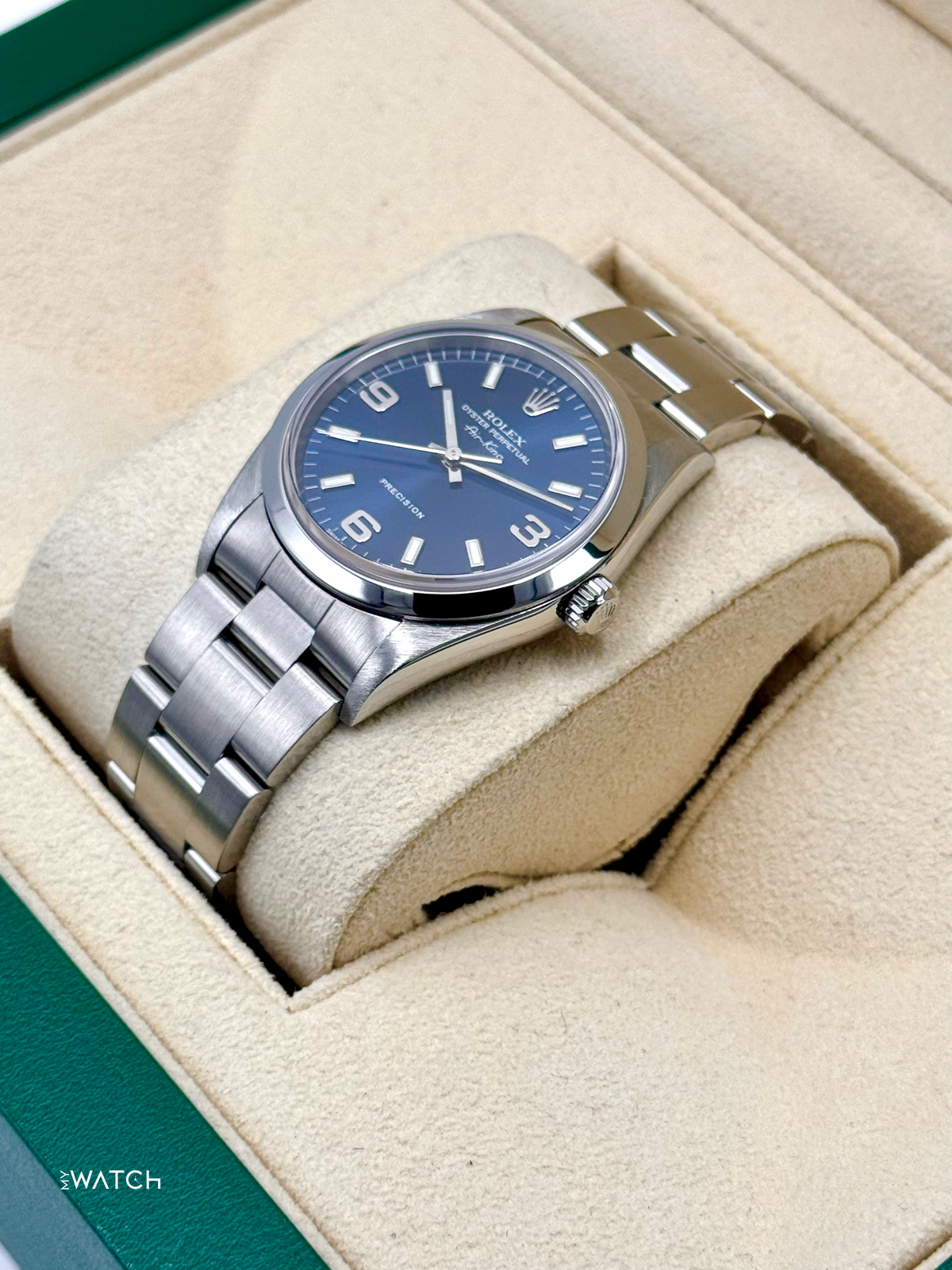 Rolex Air-King 34mm 14000M Stainless Steel Blue Dial – case back