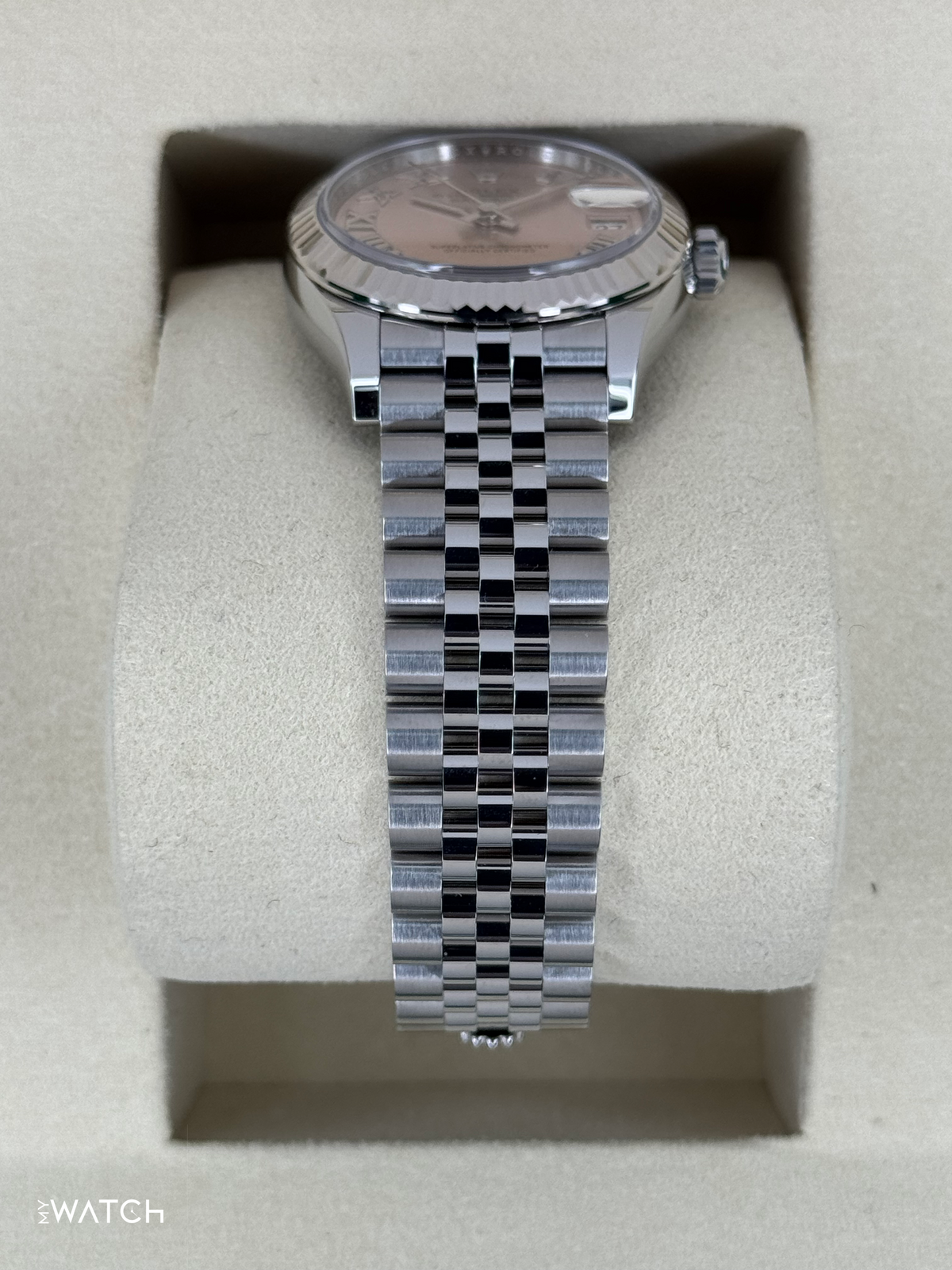 Rolex Lady Datejust 31mm 278274 Stainless Steel Jubilee Pink Roman Dial – side view