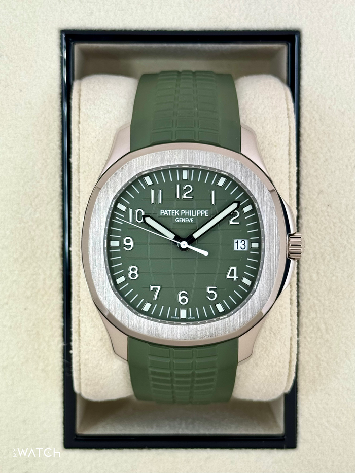 Patek Philippe Aquanaut 5168G 42.2mm White Gold Green Dial – front view