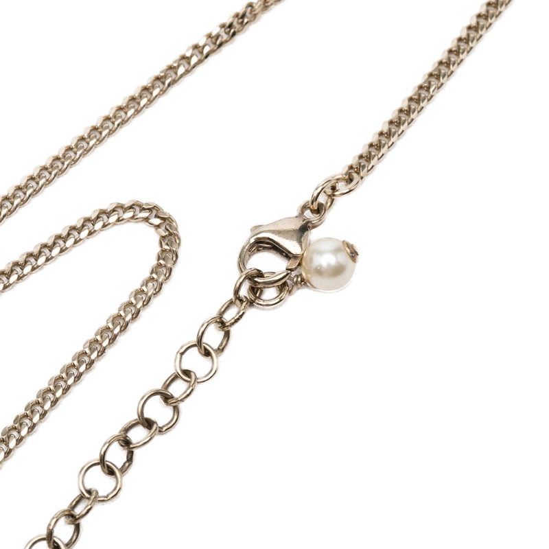 Chanel Heart Coco Mark Brass Pearl Pendant Necklace – alternate view