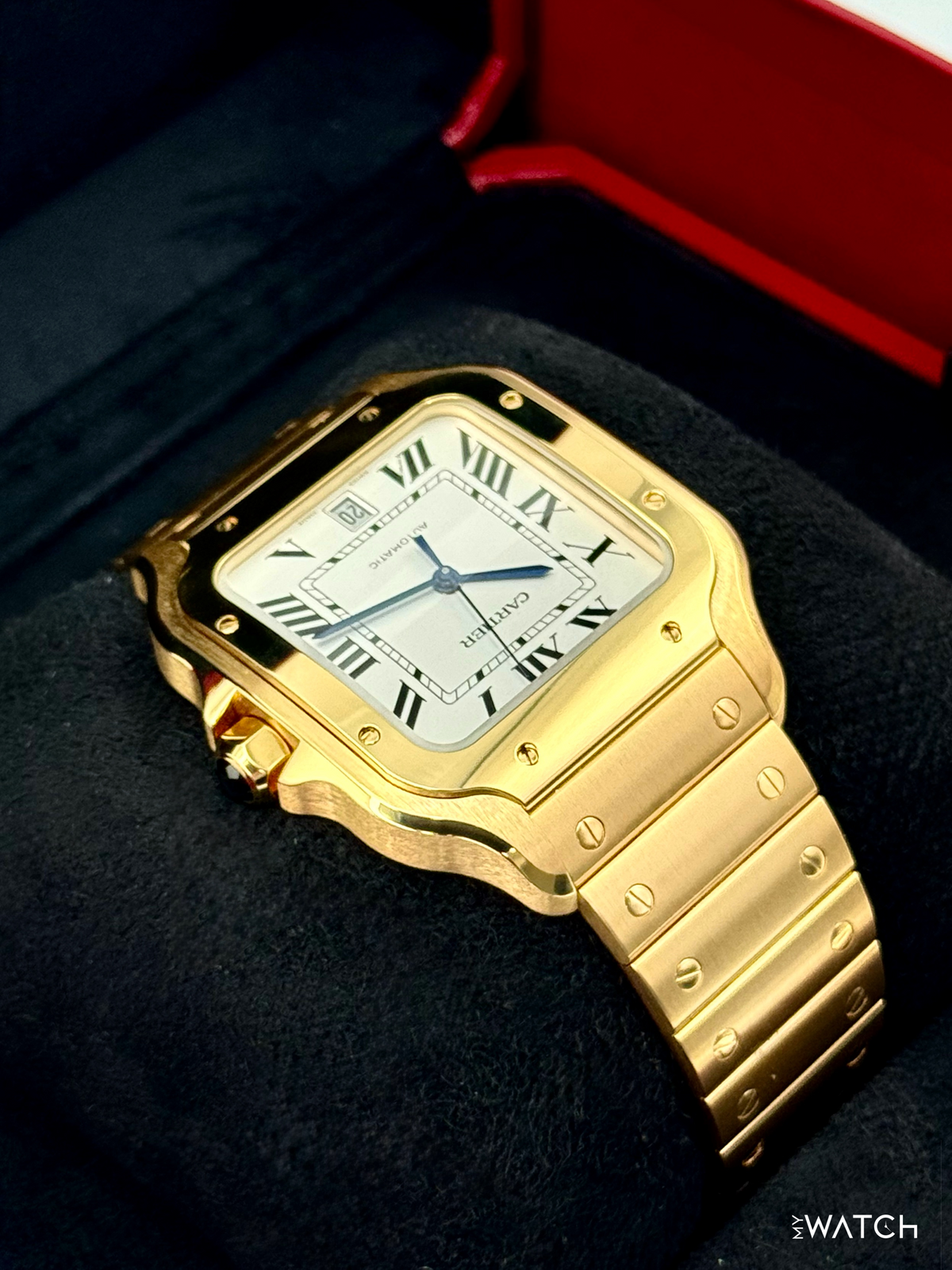 Santos de Cartier 39.8mm WGSA0029 Yellow Gold White Dial – image 8