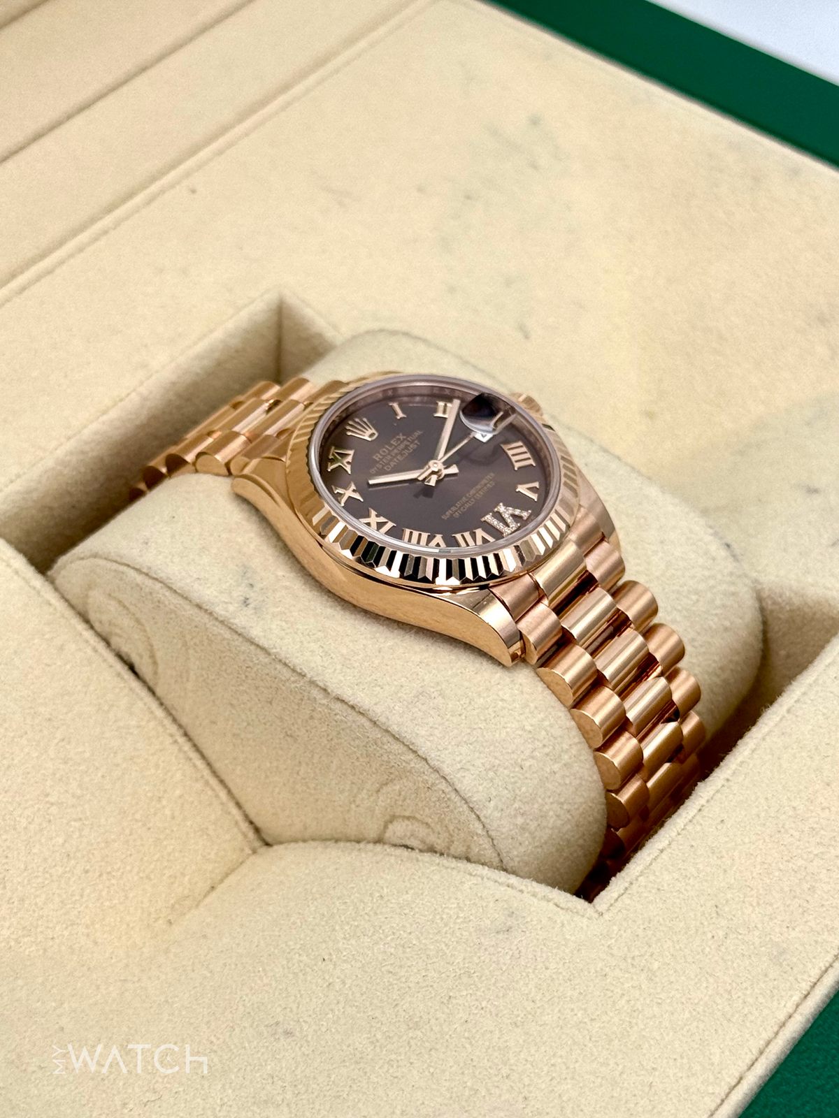 Rolex Datejust 31mm 278275 Rose Gold Chocolate Diamond Dial – on the wrist