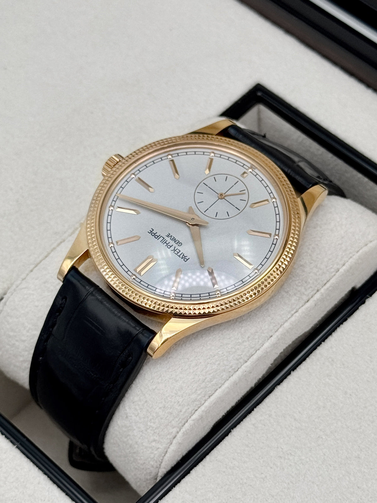 Patek Philippe Calatrava 40mm 6119R Rose Gold White Dial – box and papers