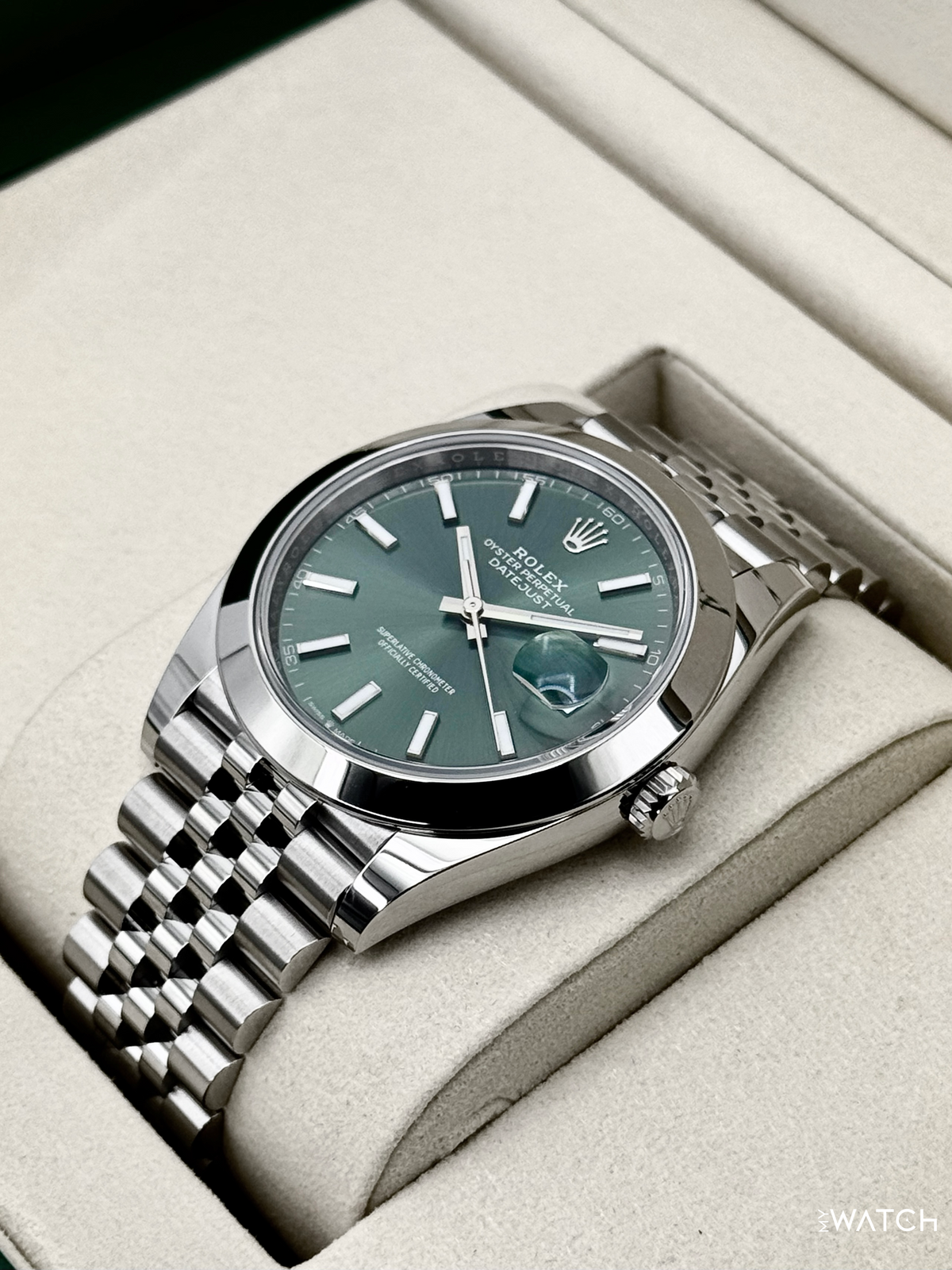 Rolex Datejust 41mm 126300 Stainless Steel Jubilee Green Dial – case back