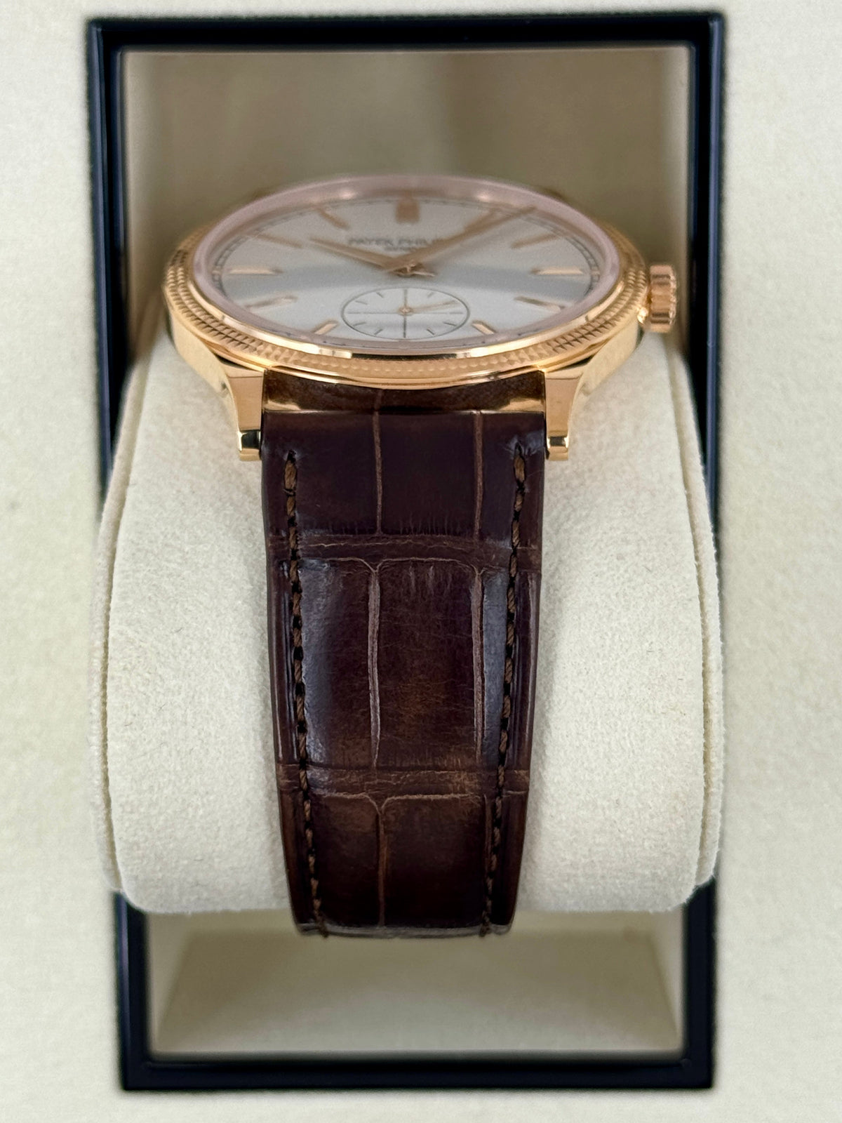 Patek Philippe Calatrava 40mm 6119R Rose Gold White Dial – side view