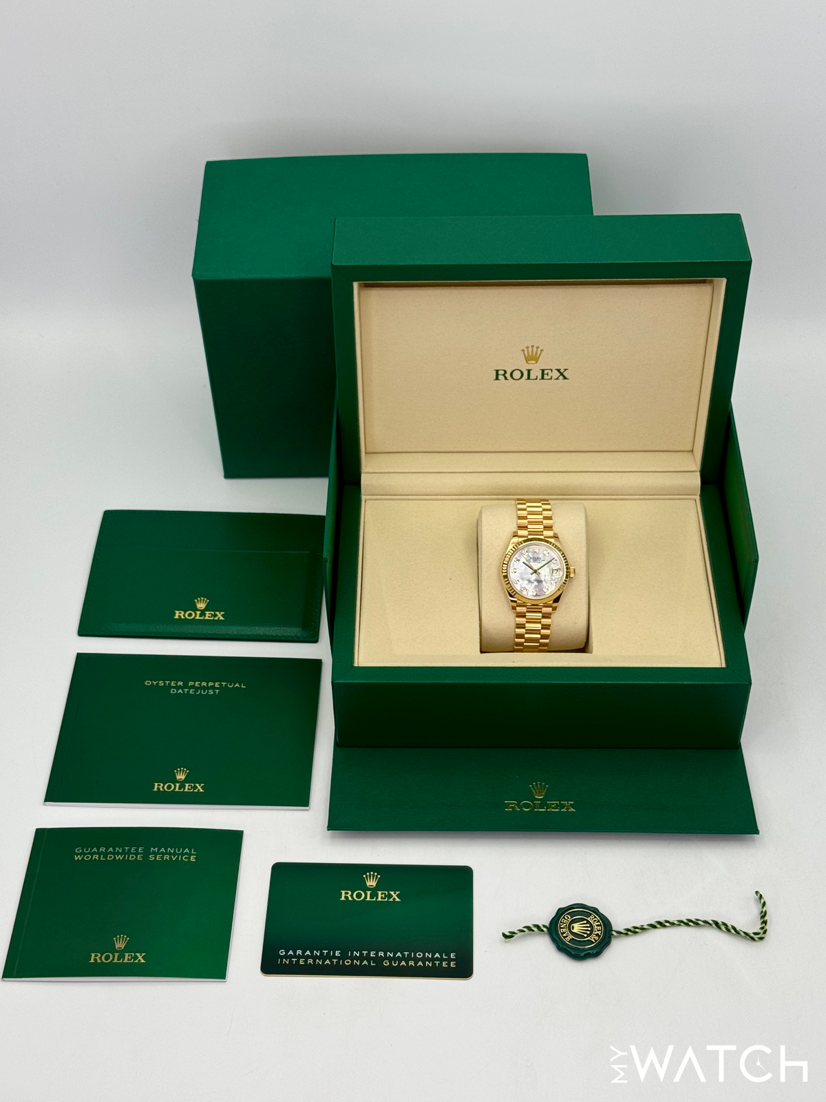 Rolex Datejust 31mm 278278 Yellow Gold Mother of Pearl Diamond Dial – image 10