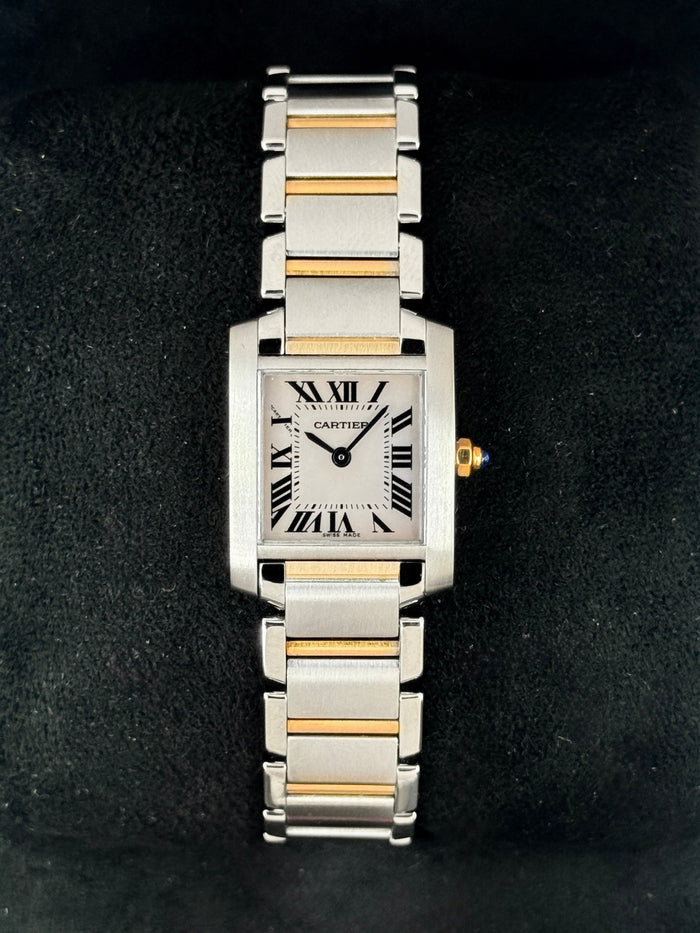 Cartier Tank Française 20mm W51027Q4 Two-Tone Mother of Pearl Dial – front view