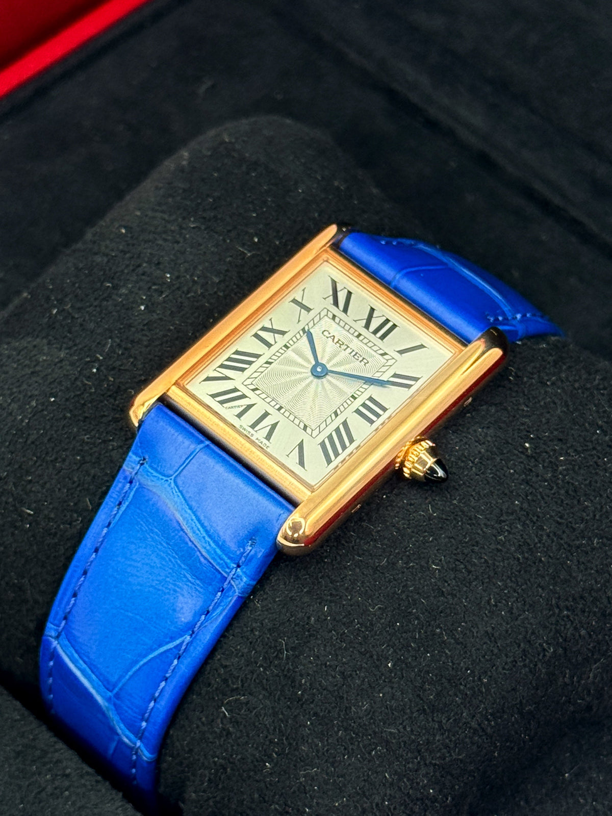 Cartier Tank Louis Cartier Large 33.7mm WGTA0011 Rose Gold Silver Dial – case back