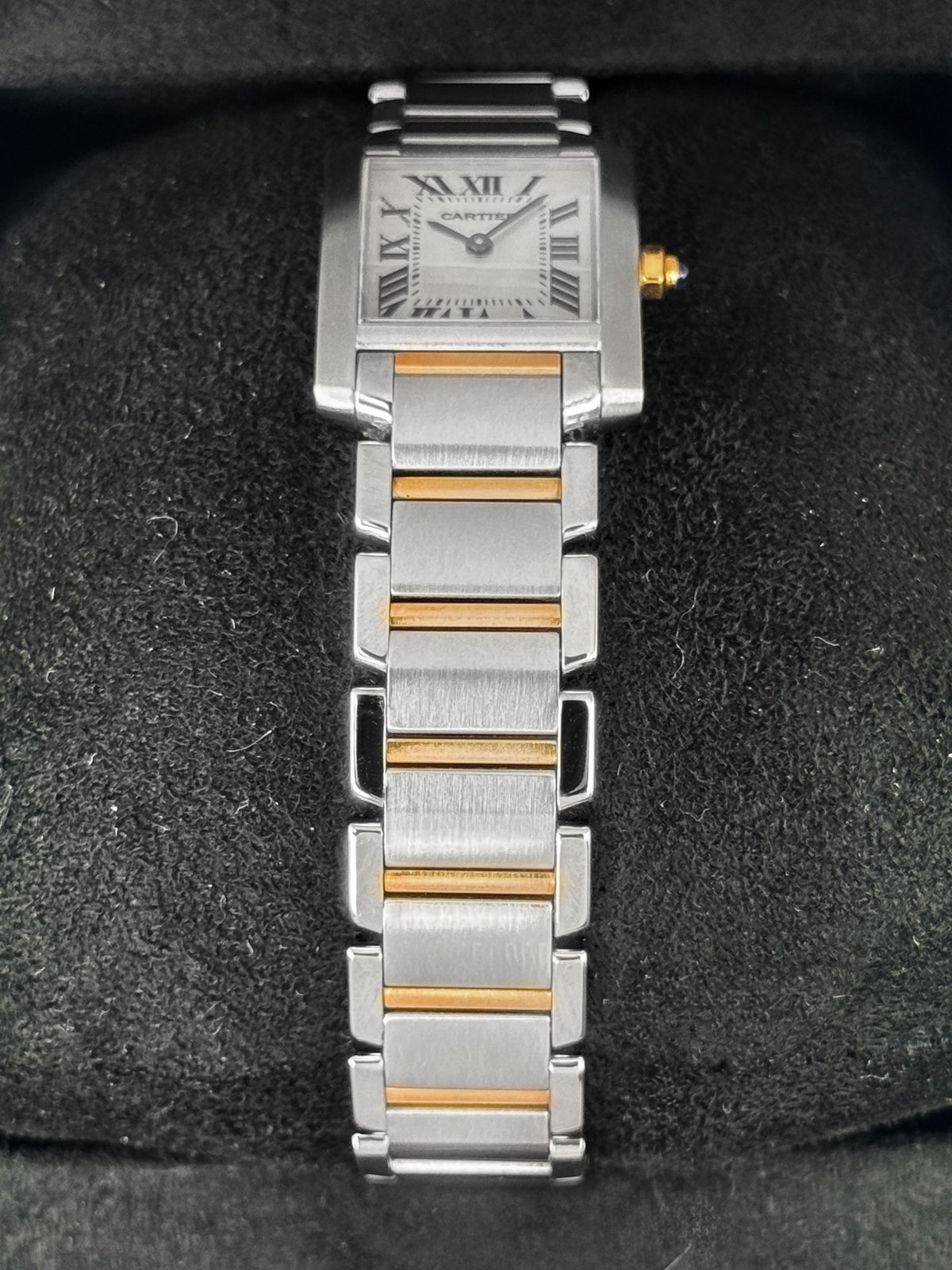 Cartier Tank Française 20mm W51027Q4 Two-Tone Mother of Pearl Dial – side view