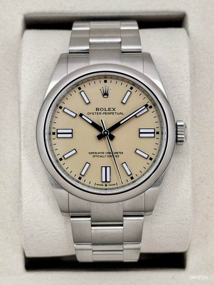 Rolex Oyster Perpetual 41mm 134300 Beige Dial – front view