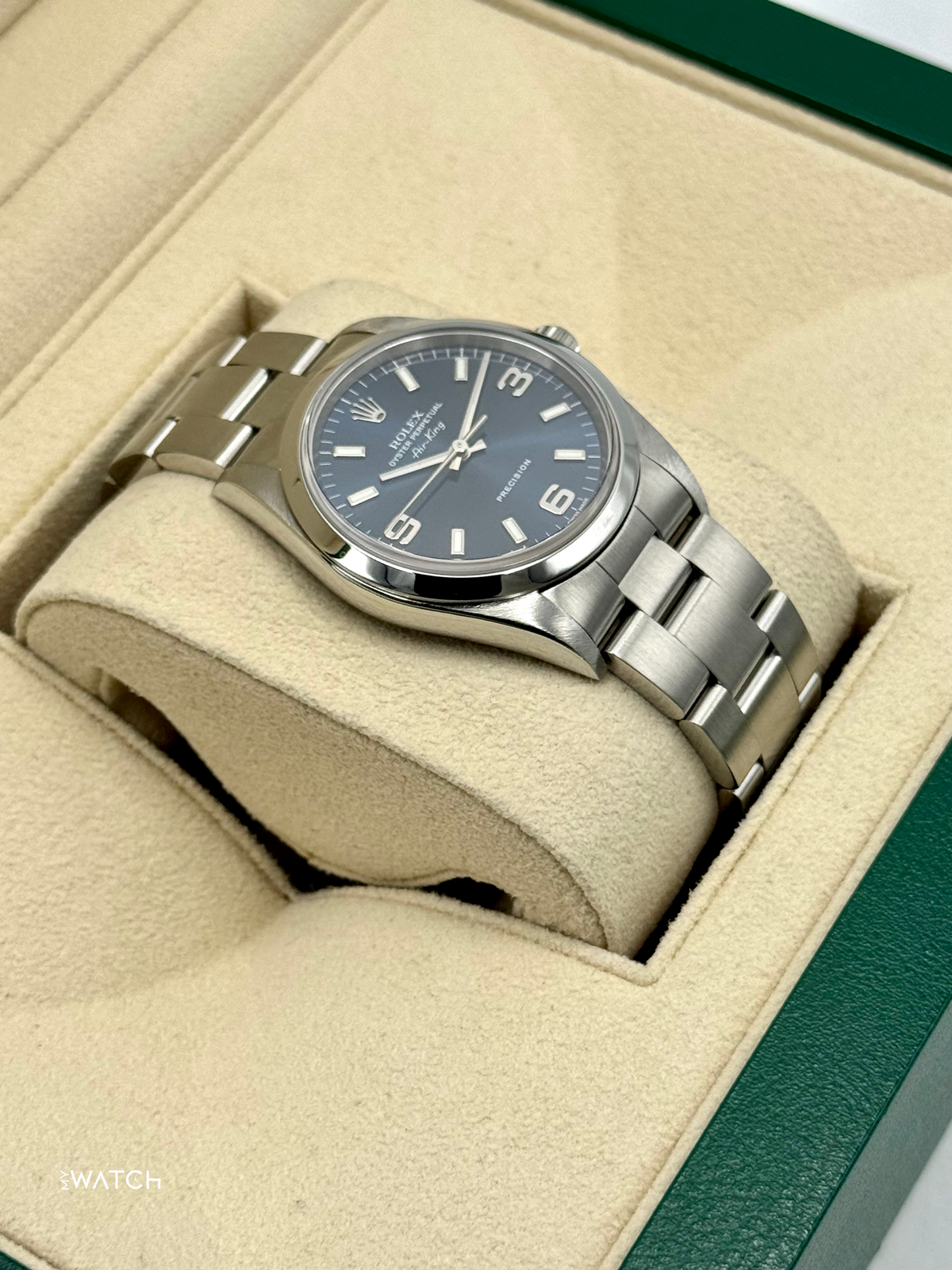 Rolex Air-King 34mm 14000M Stainless Steel Blue Dial – on the wrist
