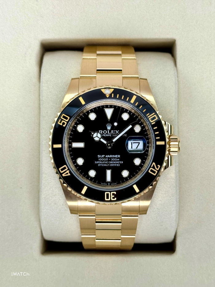 Rolex Submariner 41mm 126618LN Yellow Gold Black Dial – front view