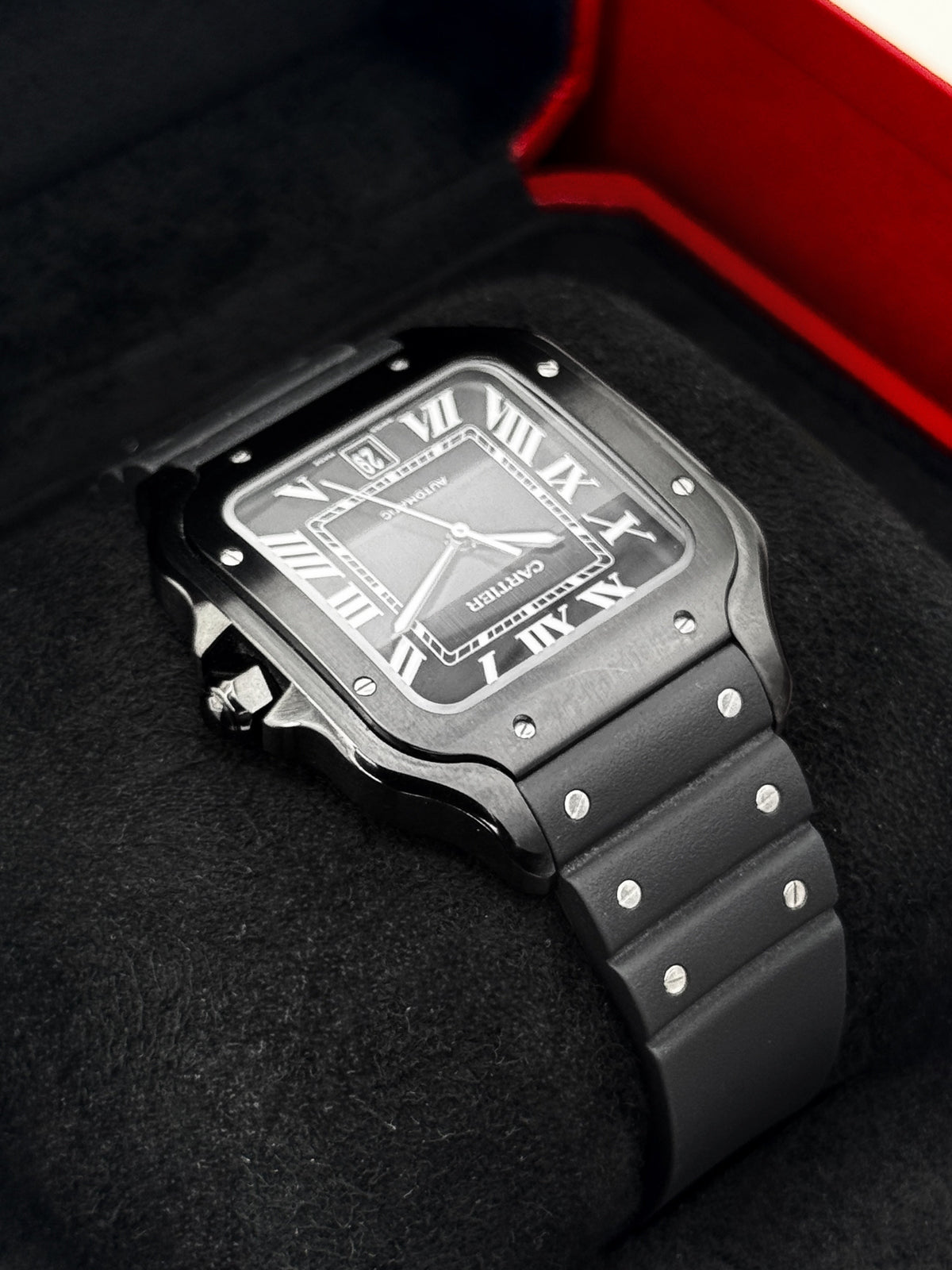 Santos de Cartier 39.8mm WSSA0039 Black Dial – on the wrist