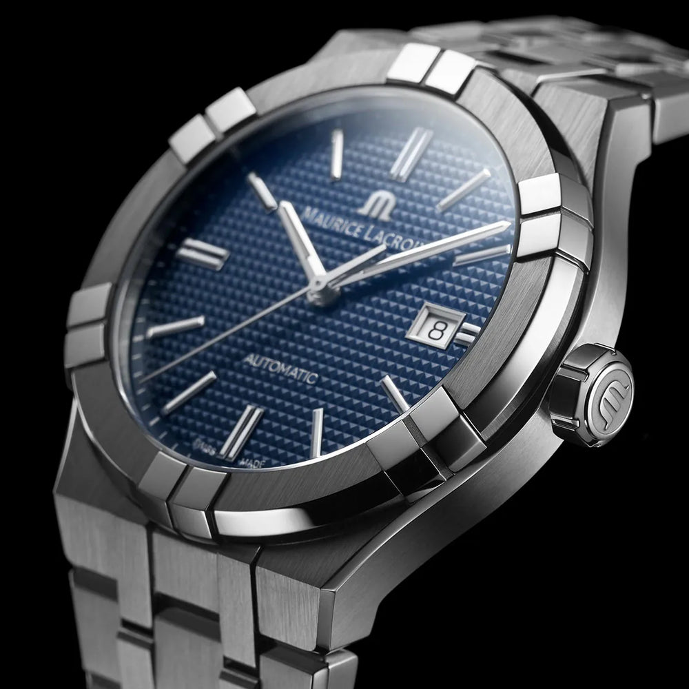 Maurice Lacroix Aikon Automatic 42mm Blue Clous de Paris Dial AI6008-SS002-430-1